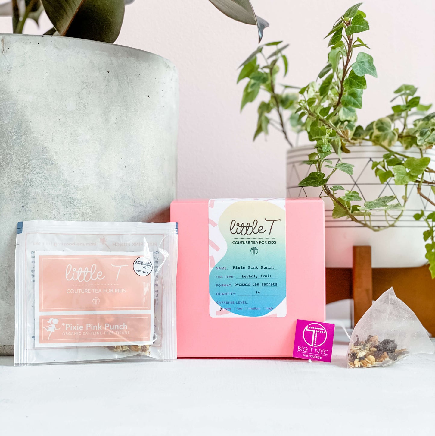 Organic Fruit Tea <br> PIXIE PINK PUNCH <br> Tea Sachets, TEA SACHETS, Little T, Big T NYC
