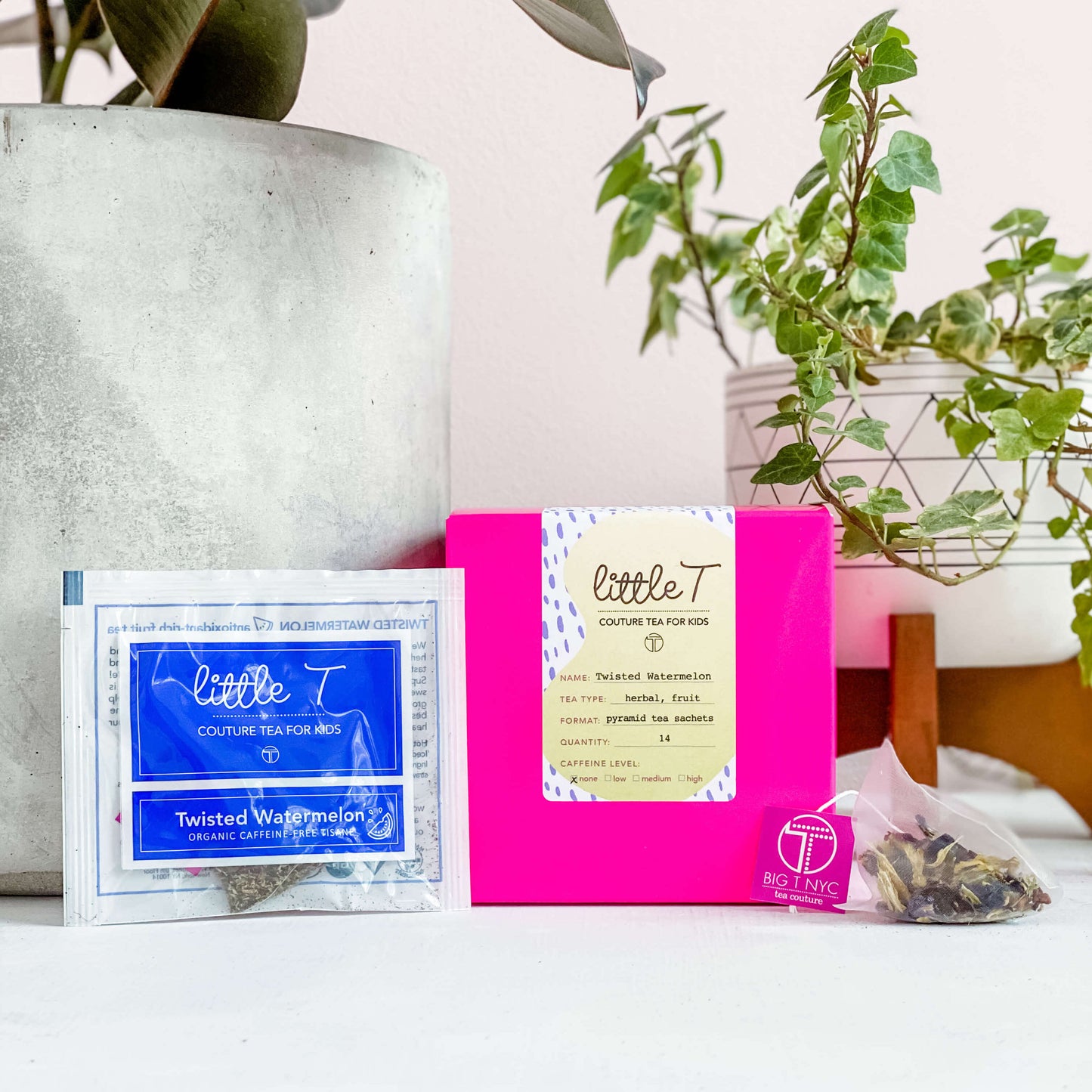 Organic Fruit Tea <br> TWISTED WATERMELON <br> Tea Sachets, TEA SACHETS, Little T, Big T NYC