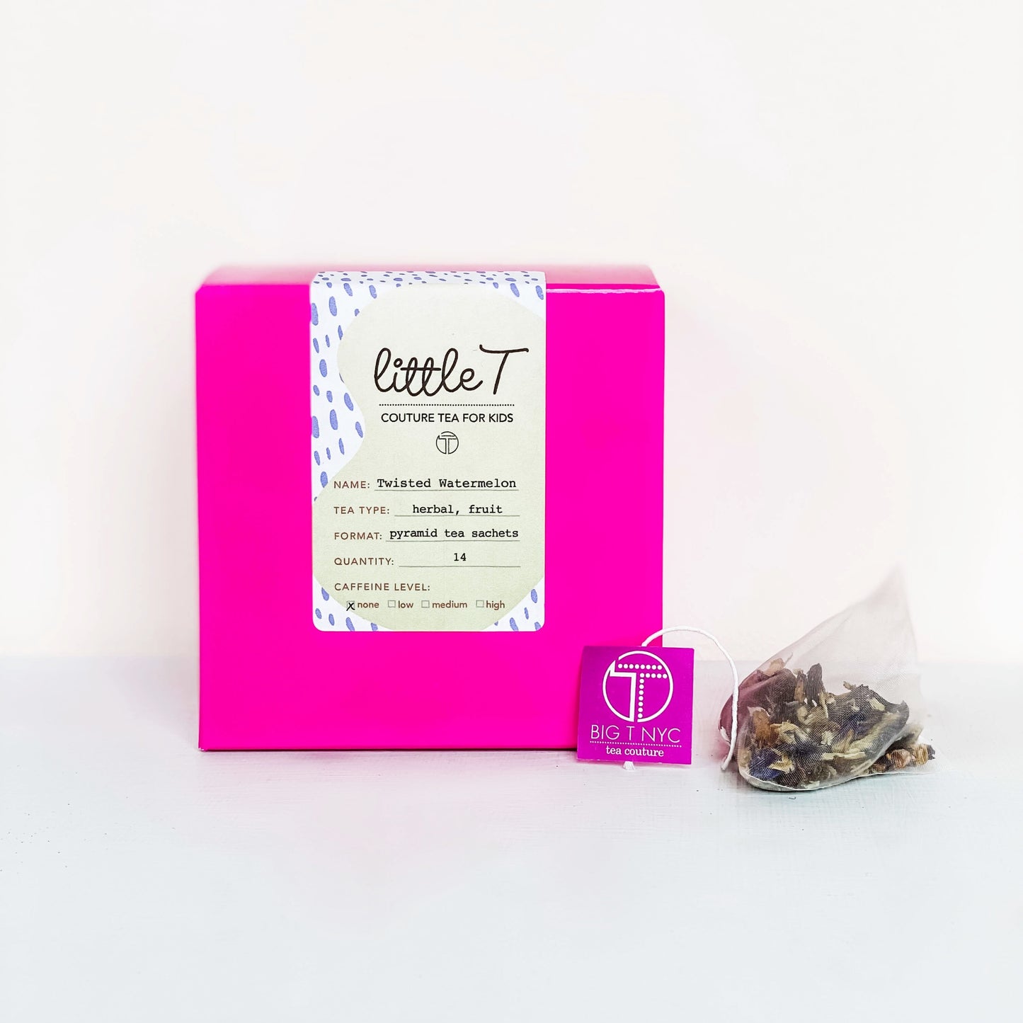 Organic Fruit Tea <br> TWISTED WATERMELON <br> Tea Sachets, TEA SACHETS, Little T, Big T NYC