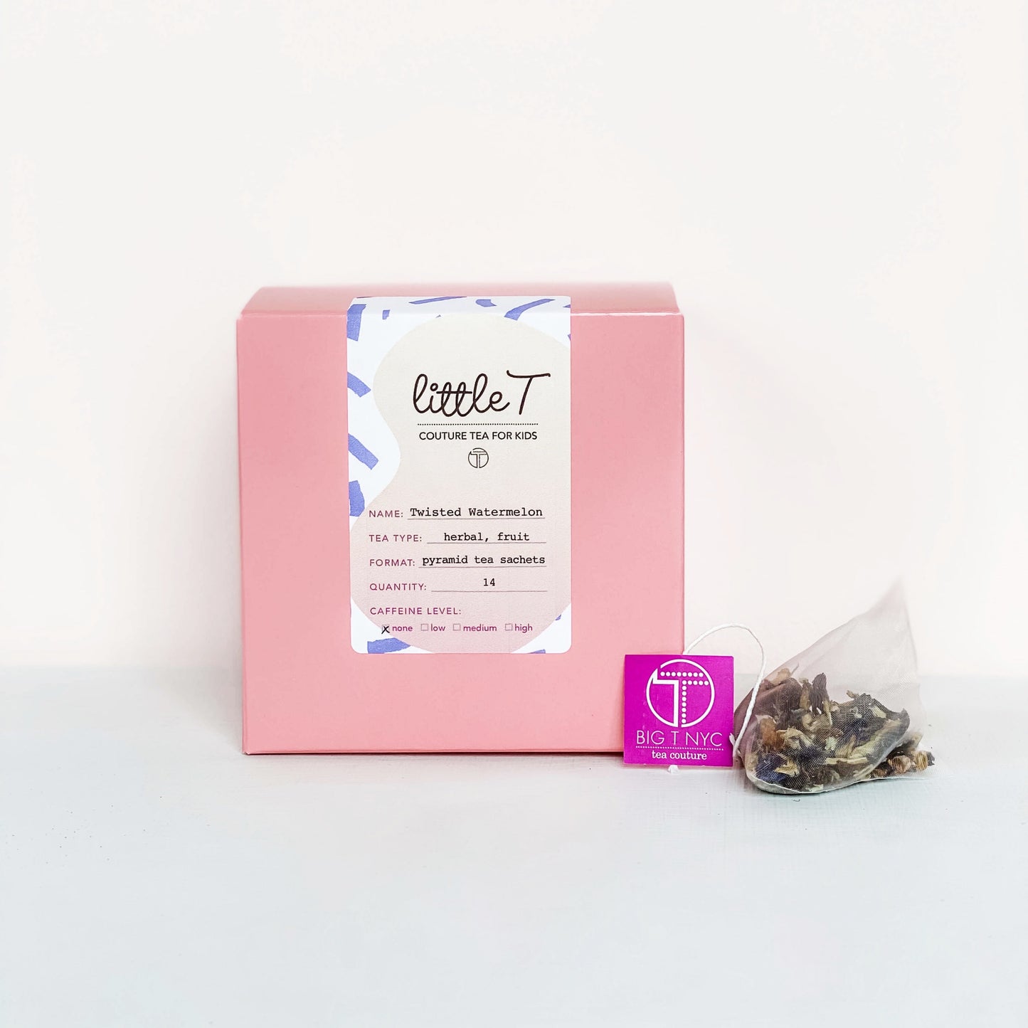 Organic Fruit Tea <br> TWISTED WATERMELON <br> Tea Sachets, TEA SACHETS, Little T, Big T NYC