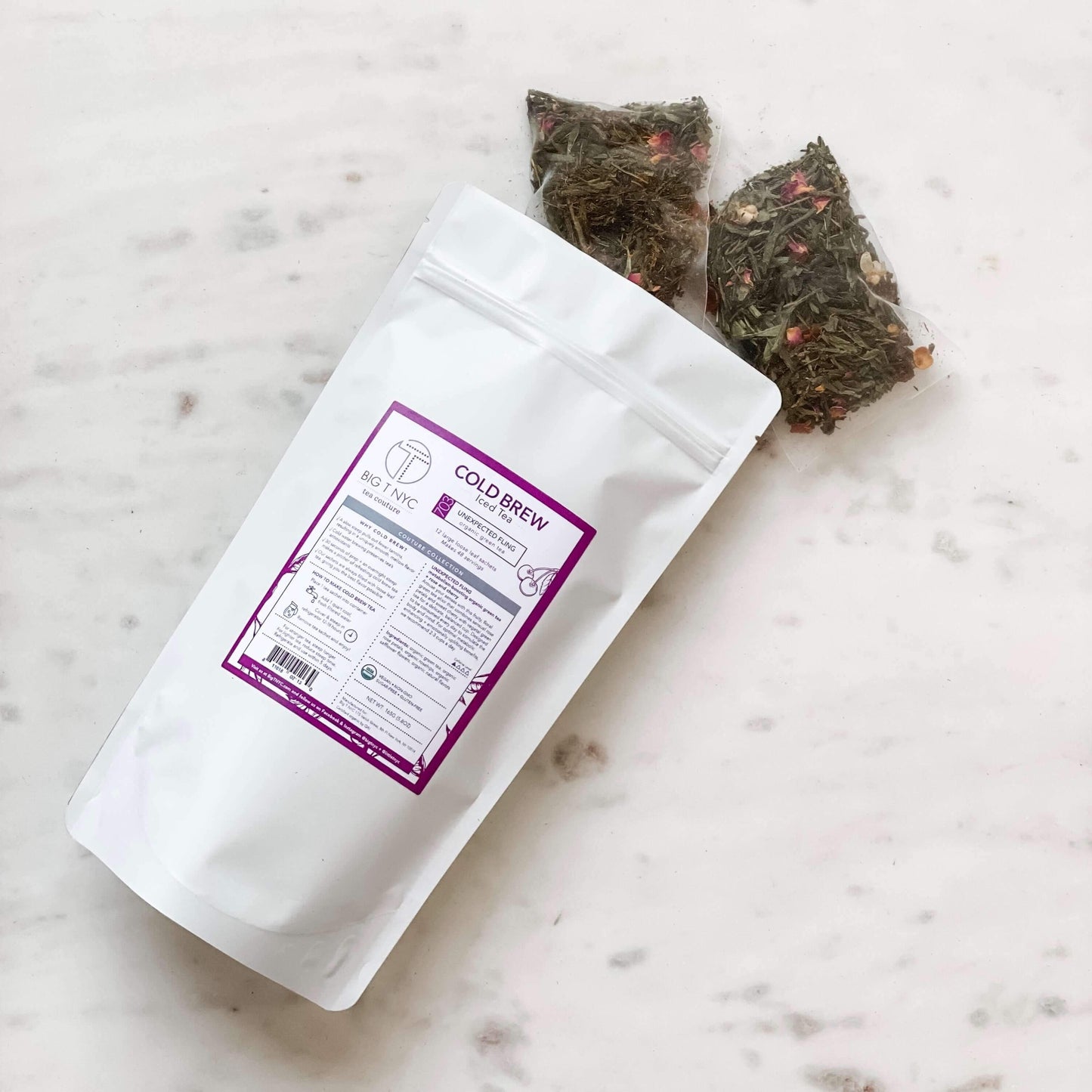 Organic Green Tea <br> UNEXPECTED FLING <br> Cold Brew Iced Tea, Cold Brew Iced Tea, Big T NYC, Big T NYC